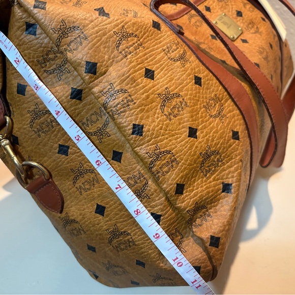 MCM Visetos Cognac Brown Monogram Duffel Bag - Picture 4 of 7